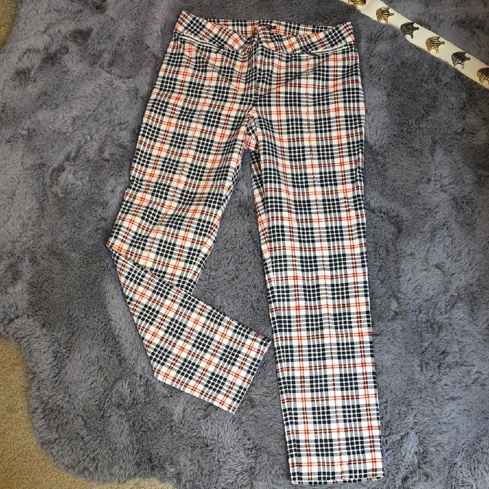 J. McLaughlin Plaid Chinos - Black, Red, White